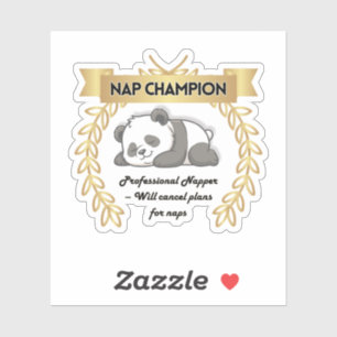 Funny Nap Champion Panda Sticker