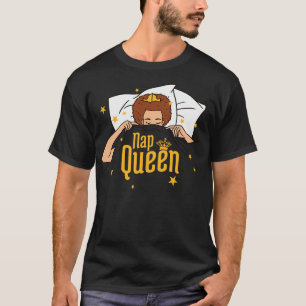 Funny Nap toon Brunette Sleepy Girl T-Shirt