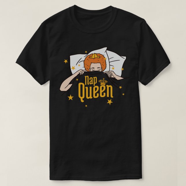 Funny Nap toon Redhead Sleepy Girl T-Shirt (Design Front)