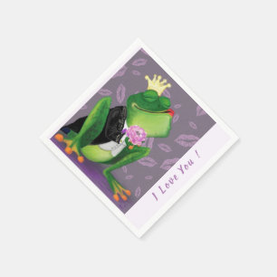 Funny Napkins with Frog Prince - Custom Text