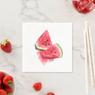 Funny Napkins with Sweet Juicy Watermelon Pieces