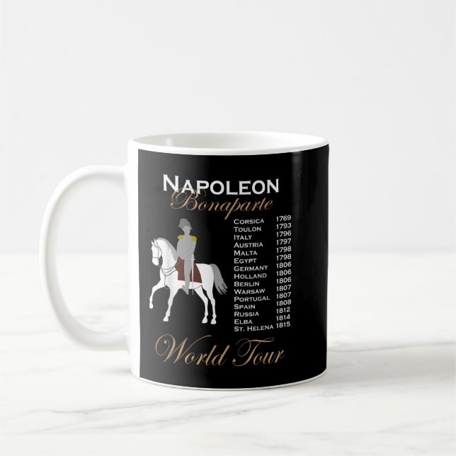 Funny Napoleon Bonaparte History World Tour Timeli Coffee Mug (Left)
