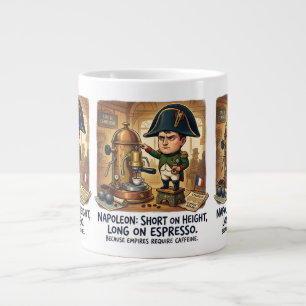 Funny Napoleon Coffee Caricature - Short on Height Large Coffee Mug