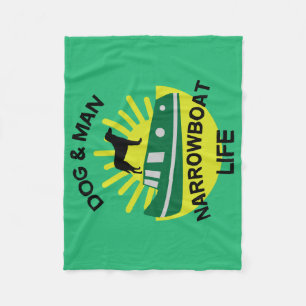Funny Narrowboats Canal Boats British Cannel M Fleece Blanket