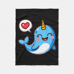 Funny Narwhal Art For Men Women Kids Narwhal Lover Fleece Blanket