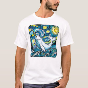 Funny Narwhal Expressionism T-Shirt