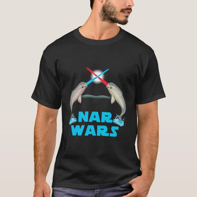 Funny Narwhal Hoodie The Great Nar Wars Parody T-Shirt (Front)