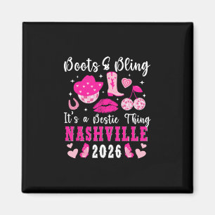 Funny Nashville Besties Trip 2026 Besties Vacation Magnet