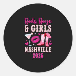 Funny Nashville Girls Trip 2026 Girls Vacation Nas Classic Round Sticker