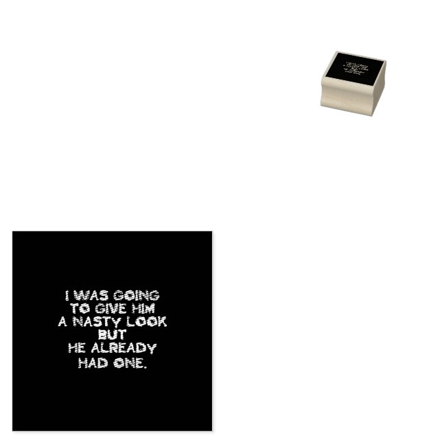 Funny Nasty Look Joke Rubber Stamp (Stamped)