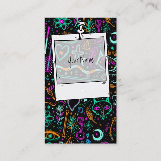 Funny Nature Of Life Sketchnotes Pattern 2 Business Card (Front)