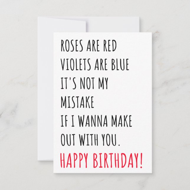 Funny Naughty Birthday Gift Card for Him & Her (Front)
