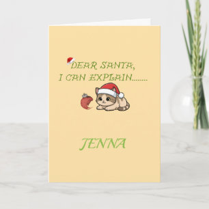 Funny Naughty Cat Christmas Holiday Card
