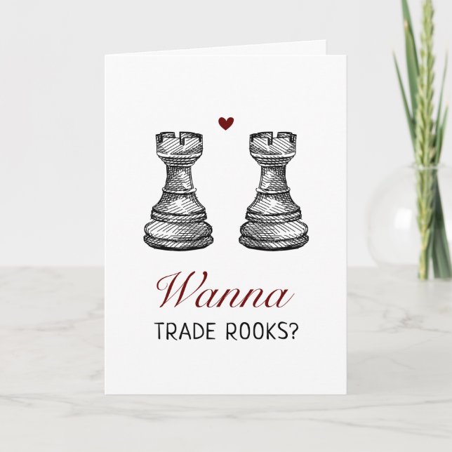 Funny Naughty Chess Queen's Gambit Valentine's Day Card (Front)