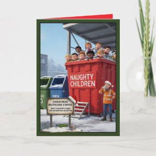 Funny naughty children Christmas card