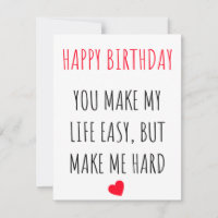 Funny Naughty Dirty Happy Birthday Card for Her
