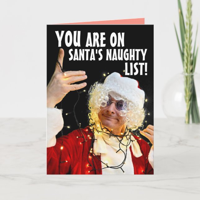 FUNNY NAUGHTY LIST CHRISTMAS GREETING CARDS (Front)