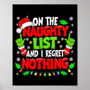 Funny Naughty List Christmas  Poster