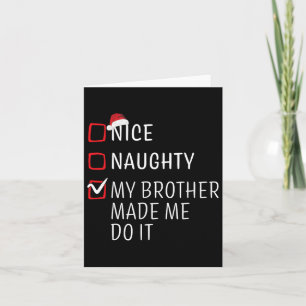 Funny Naughty Nice Christmas Family Pajama Men Wom Card