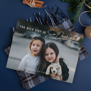 Funny Naughty The Nice List Photo Christmas Holiday Card