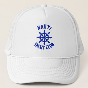 Funny naughty yacht club trucker hat