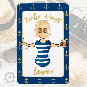 Funny Nautical Decor for Her Feeling Nauti Door Magnet