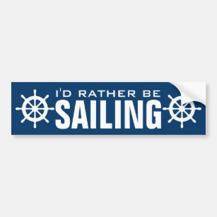 Funny nautical ship helm bumper sticker for sailor