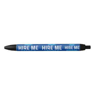 Funny Navy Blue Graduation Hire Me Please Black Ink Pen