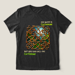 Funny Navy Stained Glass Celtic Knot Personalised Tri-Blend Shirt