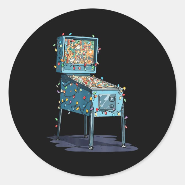 Funny Nball Machine Christmas Graphics Lights Love Classic Round Sticker (Front)