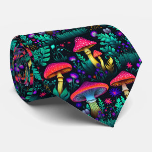 Funny Neck Tie with Mushroom Pattern