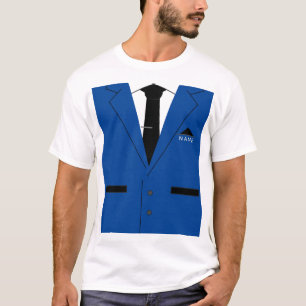 Funny Necktie T-Shirt with Suit Custom Name Text