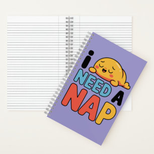 Funny Need A Nap Cute Sleepy Cartoon Notebook