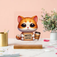 Funny need coffee cat word art