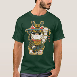 Funny Neko Lucky Cat Samurai Japan For Men Women T-Shirt
