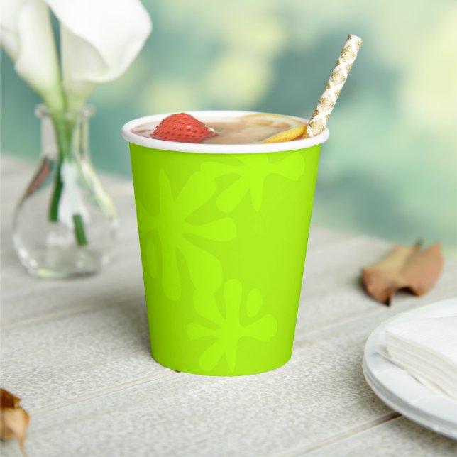 Funny neon green slime kids party paper cups (Insitu)