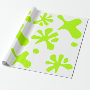 Funny neon green slime paint splash playful fun wrapping paper