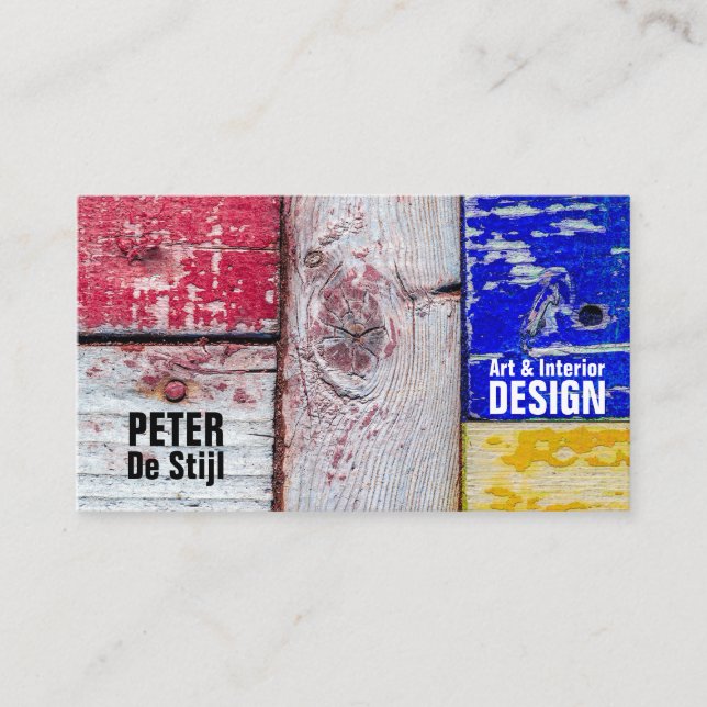 Funny Neoplasticism art style customisable Business Card (Front)