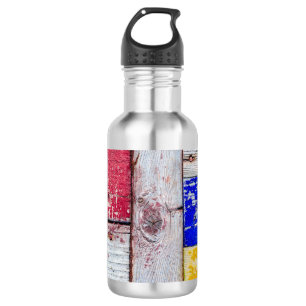 Funny Neoplasticism wooden art style 532 Ml Water Bottle