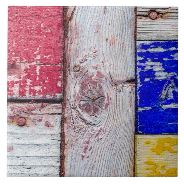 Funny Neoplasticism wooden art style Ceramic Tile (Front)