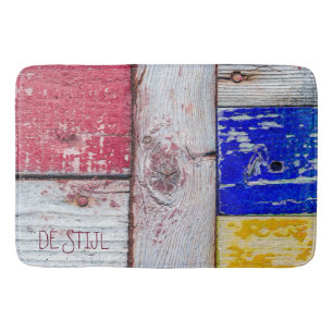 Funny Neoplasticism wooden art style customisable Bath Mat