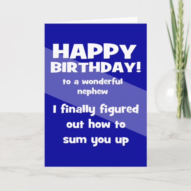 funny nephew happy birthday wish card (Front)