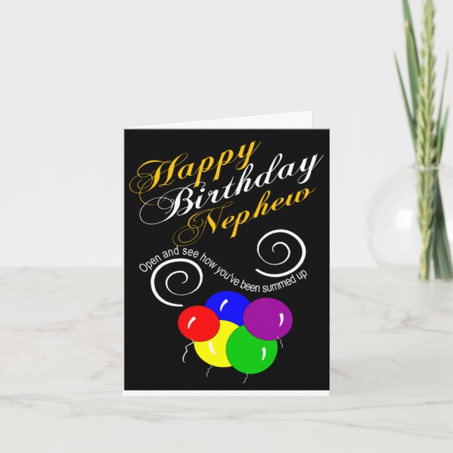 funny nephew happy birthday wish card (Front)