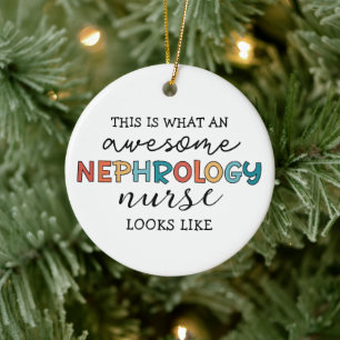 Funny Nephrology Nurse Awesome Appreciation Ceramic Ornament