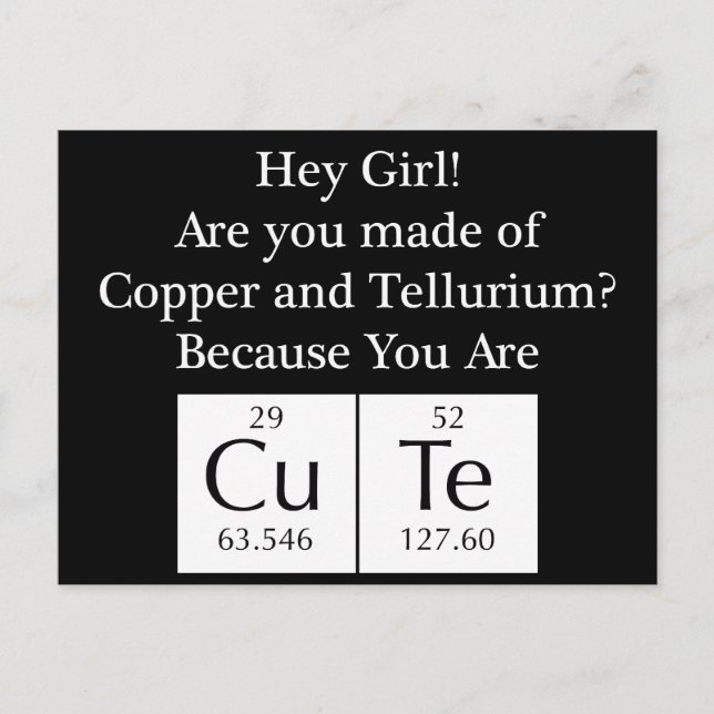 Funny Nerd Chat Up Line Postcard (Front)