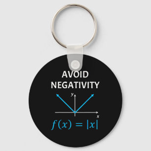 Funny Nerdy Avoid Negativity Algebra Math Pun Math Key Ring
