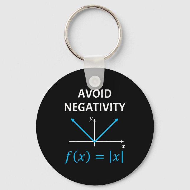 Funny Nerdy Avoid Negativity Algebra Math Pun Math Key Ring (Front)