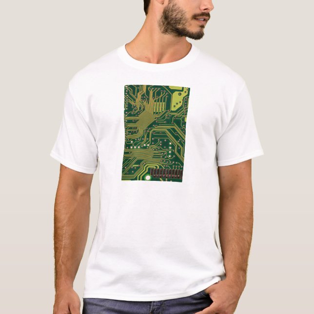 Funny Nerdy Computer Motherboard T-Shirt (Front)