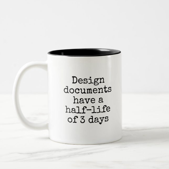 Funny Nerdy Design Document Office Two-Tone Coffee Mug (Left)