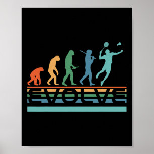 Funny Nerdy Evolve Dminton Player Evolution Sports Poster